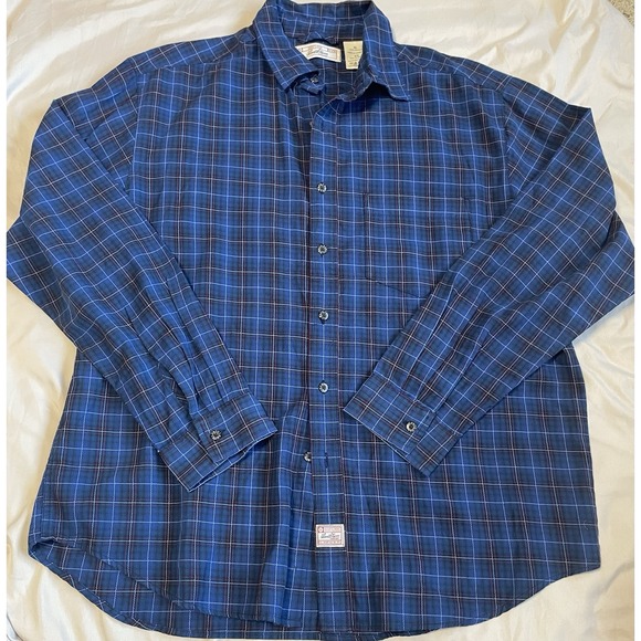 Levis Button Down L Long Sleeve Blue Plaid Blue‎ Western Casual - Picture 1 of 8